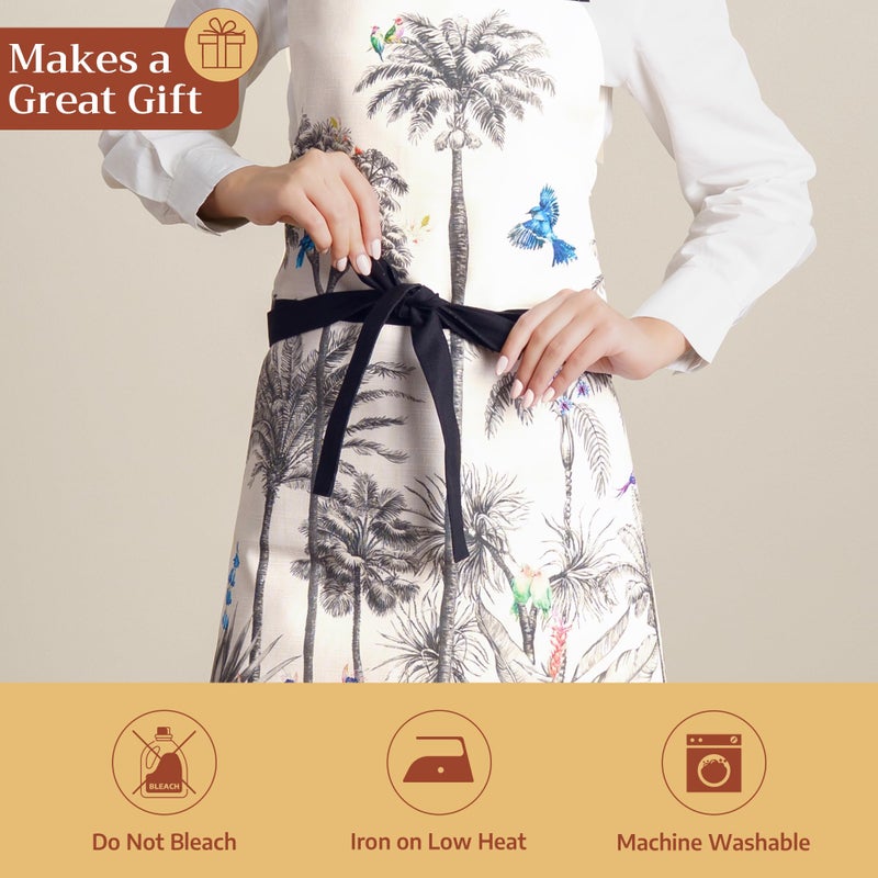 Maison d' Hermine 100% Cotton Apron for women with Pocket Kitchen Chef Fall Apron for Men Cooking Gardening Server Waitress Maid (Amazonia) - Image 5